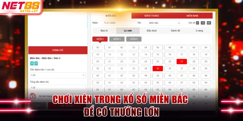 Chơi xiên trong xổ số miền Bắc để có thưởng lớn